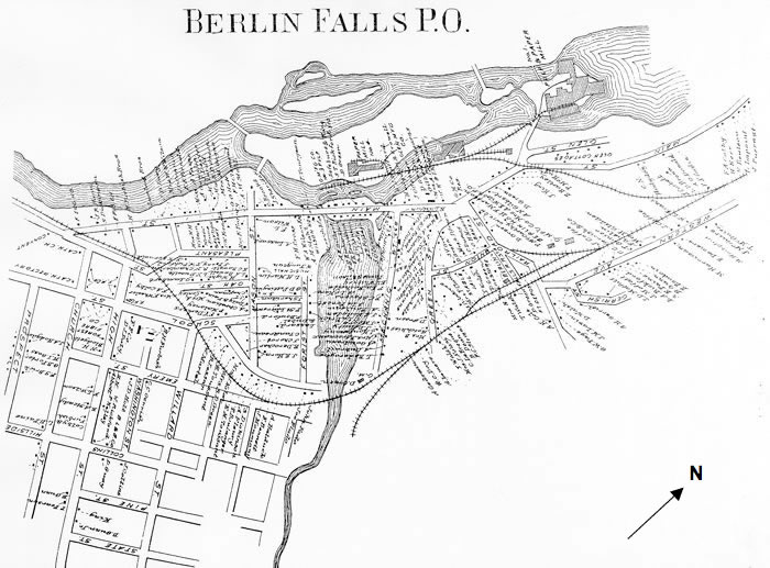 1892 map of Berlin Falls (Hurd 1892)